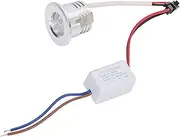 GRCFUMO Mini Recessed Spotlight, Mini LED Recessed Spotlight, Recessed Ceiling Spotlight Heat Dissipation for 3W Silver Lamp Body AC85‑265V (Positive White Light 6000K)