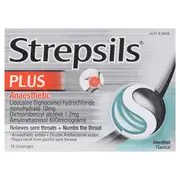 [Strepsils & Strepfen] Strepsils Plus Anaesthetic Dual Action Menthol Lozenges 16 Pack