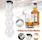 4 Large Ice Ball Maker Cube Tray Big Silicone Mold Sphere Whiskey Round Mould AU