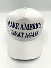 Official Make America Great Again Trump Cali Fame 45-47 White Snapback Hat Cap