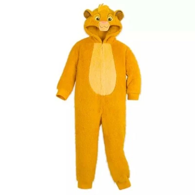 Disney Store Simba Fleece Bodysuit Costume Pajamas for Kids PJs Lion King Sz 7/8