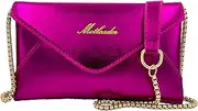 [Motleader] Evening Bag Envelope Clutch Purses for Women Metallic Leather Small Crossbody Bags Sparkle Purse for Prom Wedding..