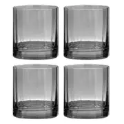 4PK Tempa Ava 305ml/9cm Crystal Whisky Glass Tumbler Drinkware Set Charcoal