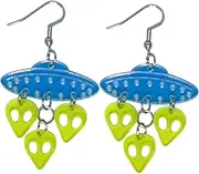 [WRITWAA] 1pair Ufo Spaceship Dangle Earrings for Women Fun Novelty Ear Accessories Lightweight Comfortable for Daily Wear Parties and Travel