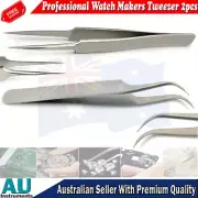 Professional Antistatic Tweezers Thumb Forceps Watchmaker Repairer Tweezers 2pcs
