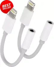 2-Pack Lightning to 3.5mm Adapter – Apple MFi Certified Aux Splitter for iPhone