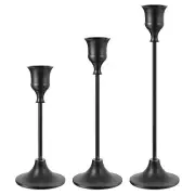 Black Candlestick Holders Taper Candle Holders, Set of 3 Vintage Candle Stick...