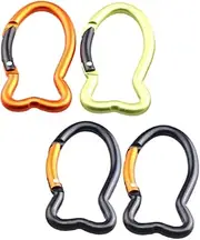 FOYTOKI Outdoor Supplies 4 Pack Fish-Shaped Carabiner Aluminum Alloy Buckle Key Chain Carabiner Clip Random Color