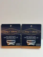 2x King C Gillette Neck Razor Blades for Men -Shaving 4 Cartridge Each