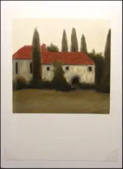 James Thorpe Tuscan Home Hand Signed Acrylic Landscape Make an Offer