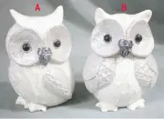 Unique Knit Look White Owl Figurines Indoor Home Decor