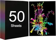 50 Sheets ATOMSTACK A4 Rainbow Scratch Paper, Crafts Scratch Art Painting Paper, Drawing Toys Gifts for DIY Engraving Marking
