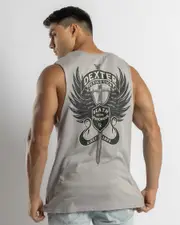 [Dexter] Dexter Men's Rider Muscle Tank Top in Light Grey Acid Size Large L Light Grey Acid