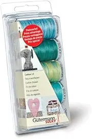 Gutermann Machine Embroidery Cotton 12 Thread Set 300m Aqua - per pack of 5