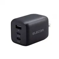 在飛比找誠品線上優惠-ELECOM 65WGaN氮化鎵三孔充電器/ 黑