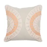 Coast To Coast Home Cameo Cotton Cushion 48x48cm Peach/Natural