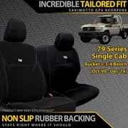 Toyota Landcruiser 79 Series Single Cab (Bucket + Bench) Neoprene 2x Front Seat Covers (Made to Order)