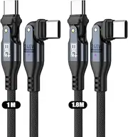 BIG+ [2 Pack] 240W USB Type C Cable with Dual Rotating Heads - Magnetic USB C Charging Cable for All Phones, Samsung, iPhone, iPad, Laptops - High Speed Charge for USB Devices - 1.8m/6ft