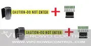 2 PCS WALL MOUNT STANCHIONS, 96" CAUTION BELT, VIP CROWD CONTROL