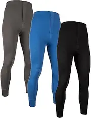 [AMERICAN HEAVEN] Mens Base Layer Long Pants | 100% Cotton Thermal Leggings | Multi Pack Colors