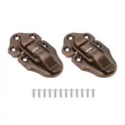 2 Pack Retro Style Duckbilled Toggle Hasp Latch with Mounting Screw, Red Bronze
