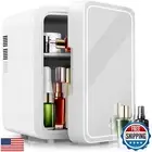 Skincare Fridge - 4L Makeup Mini Fridge with Dimmable LED Light Mirror, Porta