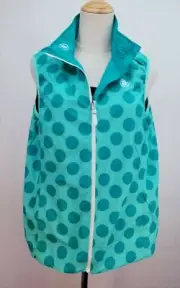 ABACUS Glade Reversible Full Zip Golf Vest, Womens Sz XL, Green, Dots, Windproof