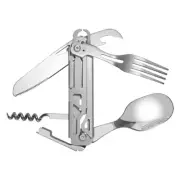 Stainless Steel Tableware Travel Camping Cutlery Knife Fork Spoon Opener