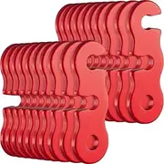 SATINIOR 20-Piece Aluminum Alloy Guy Line Cord Adjusters for Tent, Camping, Hiking & Indoor Use (Red)