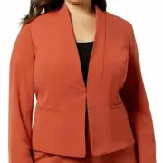Nine West Blazer Womens Size 24W Long Sleeve Shawl Collar Kiss Front Suit Jacket