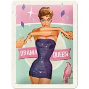 Nostalgic Art 15x20cm Small Wall Hanging Metal Sign Drama Queen Home Cafe Decor