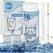 Water Testing Kits with Tube, Drinking Water Test Kit Strip, 17 in 1 Water Test for Tap Well Water, Hot Tub Test Strip, Spa Test Strip, Pool Test Strip for PH, Chlorine, Bromine, Hardness, Iron, Lead