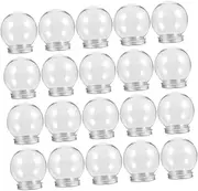 UTHCLO 20Pcs DIY Clear Plastic Snow Globes with Screw Off Caps Fillable Candy Jars for Christmas Crafts Unique Decoration Supplies for Parties and