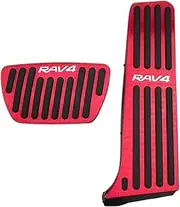 Clutch Pedals Cover Pedal Cover Fit for Toyota Fit for RAV4 RAV-4 2019 2020 at Automatic Accelerator Brake Fuel Pedal Cover Car Accesories(Color:Gas Brake red)