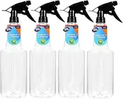 4PK White Glove Spray Bottle 1L Refillable Container Jar w/ Spray Nozzle Black