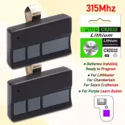 For Craftsman Garage Door Opener 3 button Remote 315MHZ Purple Learn Button US
