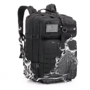 Black 45L Military Tactical Backpack Large Army 3P Assault Pack Molle Backpacks