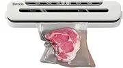 [Bvrocio] Food Vacuum Sealer, automatic food vacuum sealer for food preservation sealing and packaging systems, compact design, visual skylight, can be used for dry and wet food storage,10 vacuum bags