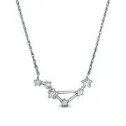 0.2 CT. T.W. Natural Diamond Libra Constellation Necklace in Sterling Silver