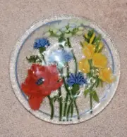 NEW! - Retired, PEGGY KARR Small 8" Flowers- Red poppies, blue corn, daises