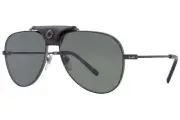Bvlgari BV5061-Q 195/31 Sunglasses Men's Matte Gunmetal/Brown/Green Pilot 60mm