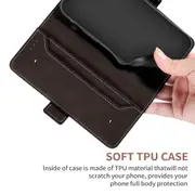 Closure Case with Flip Wallet Stand Function Cover for Samsung Galaxy S20 - Brown
