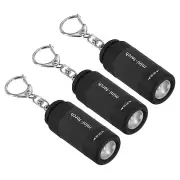 2.1" Mini Rechargeable LED Keychain Flashlight USB Charging 3 Pack Black