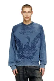 [Diesel] Diesel - Indigo jumper with Phoenix logo - Knitwear - Man - Blue S Blue