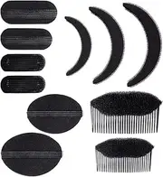 Hair Volume Bump Sponge Set, 11Pcs Hair Base Insert Tools with Invisible Clips,Sponge Volume Hairs Bases Set Bump it Up Inserts Tools, Bumps It up Volume Hairs Base
