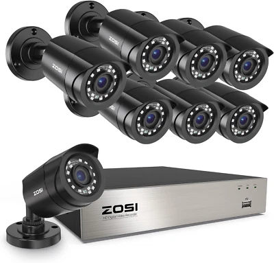 ZOSI 3K Lite 8CH Home Security Camera System Outdoor Indoor, AI Human/Vehicle De