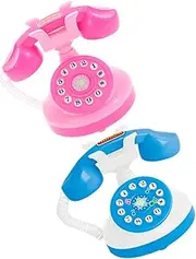 Generic 2pcs Vintage Mini Phone Toy for Boys and Girls Toy Phones Realistic Design for Pretend and Girls Telephone for Children's Role Playing
