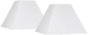 Set of 2 Square Lamp Shades White Large7x17x13 Spider with Harp and Finial