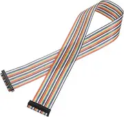 uxcell IDC Rainbow Wire Flat Ribbon Cable 2.54mm Pitch 30 Pin Connection Line FC Dual Female Black Connector for DIY Experiment 2 Ft Length 1 Pcs