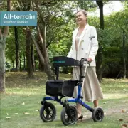 12” Deluxe OEM ELENKER Medical Upright Rollator Walker Stand Up Rolling Mobility